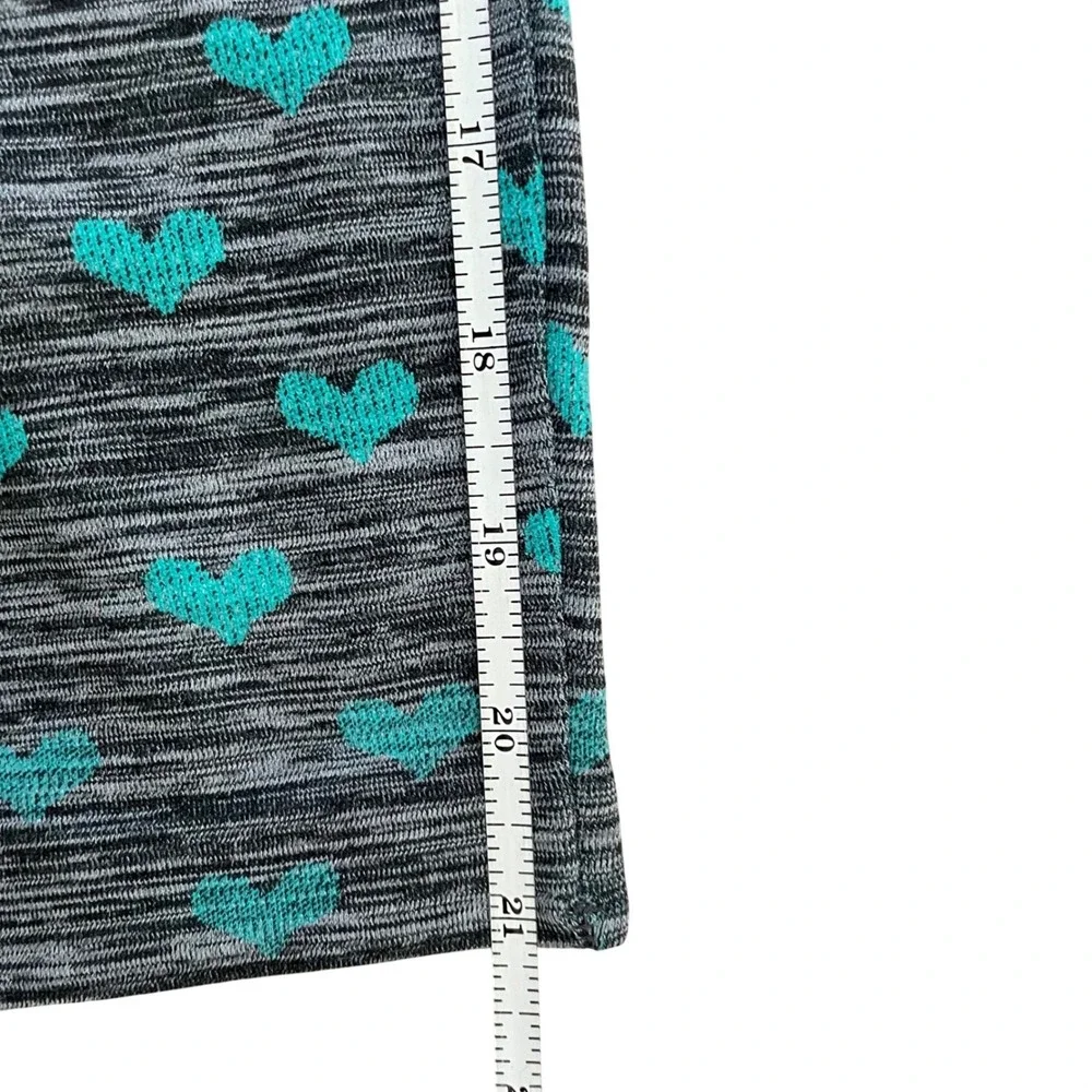 Activ Pro Leggings L/XL Space Dye‎ HEARTS Turquoise Gray Love Activewear Workout
